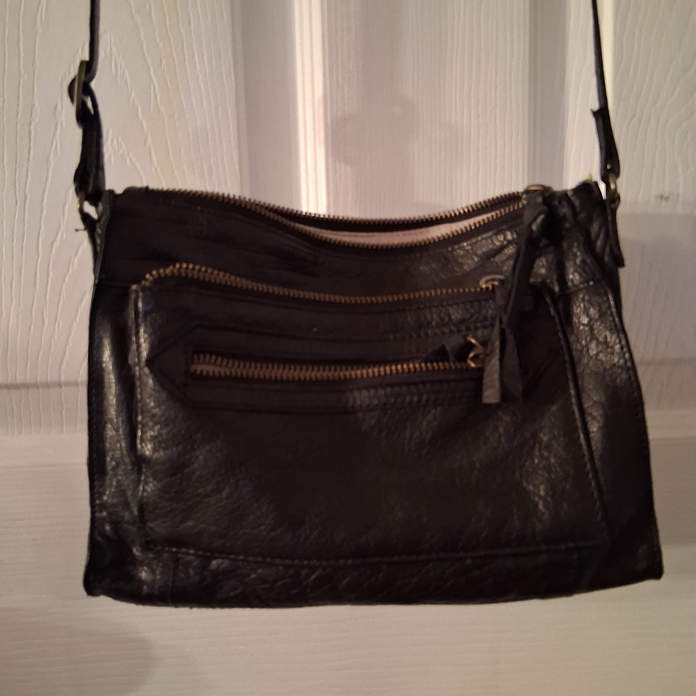 Black Leather Crossbody Bag